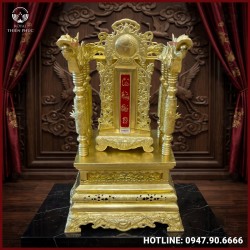 Ngai thờ 68cm đồng vàng đặt bài vị cửu huyền thất tổ cao 40cm x 20cm