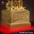Tượng Trần Hưng Đạo đồng đỏ mộc cày nổi dát vàng cao 38cm