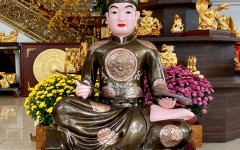 Đồ đồng Thiên Phúc hoàn thiện tượng ông Hoàng Mười cao 90cm cho khách ở Vũ Thư, Thái Bình