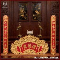 Mẫu cuốn thư câu đối dát vàng 9999