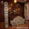 Bộ cuốn thư câu đối đồng vàng sơn màu giả cổ