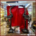Bộ hạc thờ cỡ lớn trang nghiêm bằng đồng đỏ cao 1m9