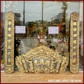 Cuốn thư câu đối Đức Lưu Quang chữ Hán sơn màu giả cổ 1m55 tinh xảo