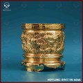 Bát hương đồng đỏ mạ vàng tĩnh điện 16cm