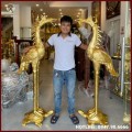 Hạc đồng thờ cúng bằng đồng vàng catut dát vàng 9999 cao 1m7