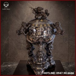 Đỉnh cầu thất lân khảm ngũ sắc 3 chữ vàng