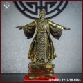 Tượng Khổng Minh đồng vàng cao 45cm