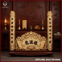 Bộ cuốn thư câu đối Đức Lưu Quang hun giả cổ kích thước 1m55