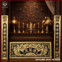 Đại tự câu đối Đức Lưu Quang đồng vàng giả cổ
