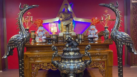 Đồ đồng Thiên Phúc Bàn giao lắp đặt phòng thờ Bác tại Tiền Hải, Thái Bình 