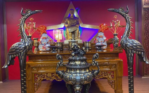 Đồ đồng Thiên Phúc Bàn giao lắp đặt phòng thờ Bác tại Tiền Hải, Thái Bình 