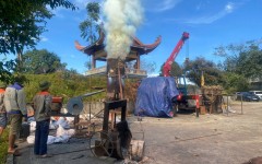 Đồ đồng Thiên Phúc thực hiện lễ đúc tượng Phật Bà Quan Âm cao 1m6 tại Chùa Linh Ứng, TP. Lai Châu