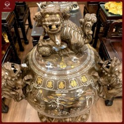 Đỉnh cầu khảm ngũ sắc 1m15