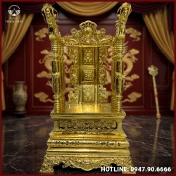 Ngai thờ gia tiên bằng đồng mạ vàng tinh xảo
