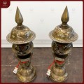 Đèn thờ bằng đồng khảm ngũ sắc cao 50cm