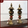 Đèn thờ bằng đồng khảm ngũ sắc cao 50cm