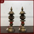 Đèn thờ bằng đồng khảm ngũ sắc cao 50cm