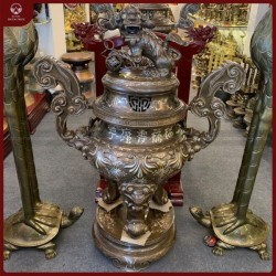 Đỉnh mao rồng bằng đồng đỏ chạm nổi cao 1m2 nặng 250kg