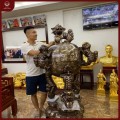 Đỉnh thất lân vờn cầu khảm ngũ sắc cao 1m7