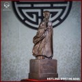 Tượng Khổng Minh đồng đỏ hun đen cao 50cm
