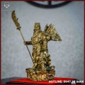 Tượng Quan Công 5 Cờ Đồng Vàng Cao 25cm