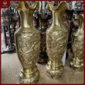 Lọ lộc bình đồng vàng catut chạm rồng cao 1m47 