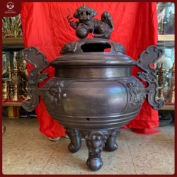 Lư hương hóa vàng hun giả cổ cao 1m07