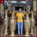 Đôi lộc bình catut chạm rồng phượng cao 1m2