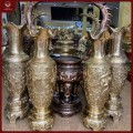 Đôi lộc bình catut chạm rồng phượng cao 1m2