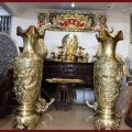 Đôi lộc bình catut cao 1m5 chạm nổi họa tiết long phụng