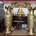 Đôi lộc bình catut cao 1m5 chạm nổi họa tiết long phụng