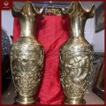 Đôi lộc bình catut cao 1m5 chạm nổi họa tiết long phụng