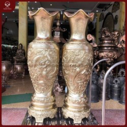  Lọ lộc bình rồng phượng bằng đồng catut cao 1m27