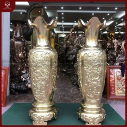 Lọ lộc bình bằng đồng vàng catut cao 1m47