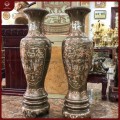 Lọ lộc bình bằng đồng đỏ khảm tam khí cao 1m4