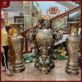 Lọ lộc bình bằng đồng đỏ khảm tam khí cao 1m4