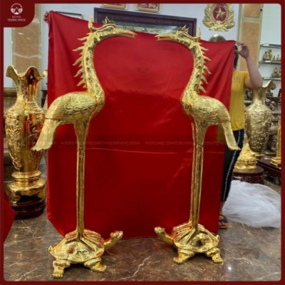 Đôi hạc thờ 1m7 thếp vàng cao cấp