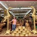 Đôi hạc thờ đồng vàng mộc cao 3m