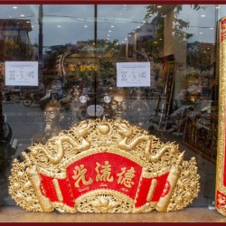 Cuốn thư câu đối dát vàng 9999 cao cấp