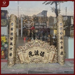 Cuốn thư câu đối Đức Lưu Quang 1m55 hun giả cổ