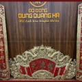 Cuốn thư câu đối đồng vàng sơn đỏ 1m97