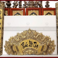 Cuốn thư câu đối Phúc Lộc Thọ đồng vàng giả cổ