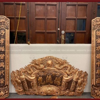 Cuốn thư câu đối 1m55 đồng đỏ