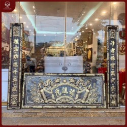 Đai tự câu đối đồng vàng giả cổ