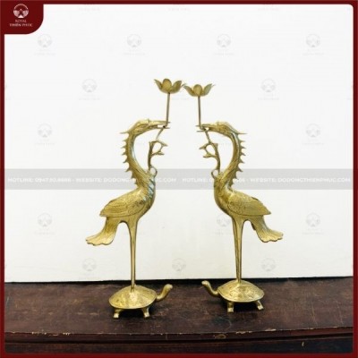 Hạc để bàn thờ bằng đồng catut cao 50cm