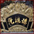 Cuốn thư câu đối đồng vàng sơn đen mạ vàng 1m76