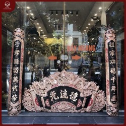 Cuốn thư câu đối đồng đỏ 1m55