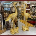 Hạc thờ đồng đỏ thếp vàng 9999 cỡ lớn 2m02
