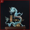 Tượng rồng xanh đồng vàng Cung Hỷ Phát Tài