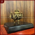 Lư xông trầm rồng bằng đồng vàng hun cao 15cm